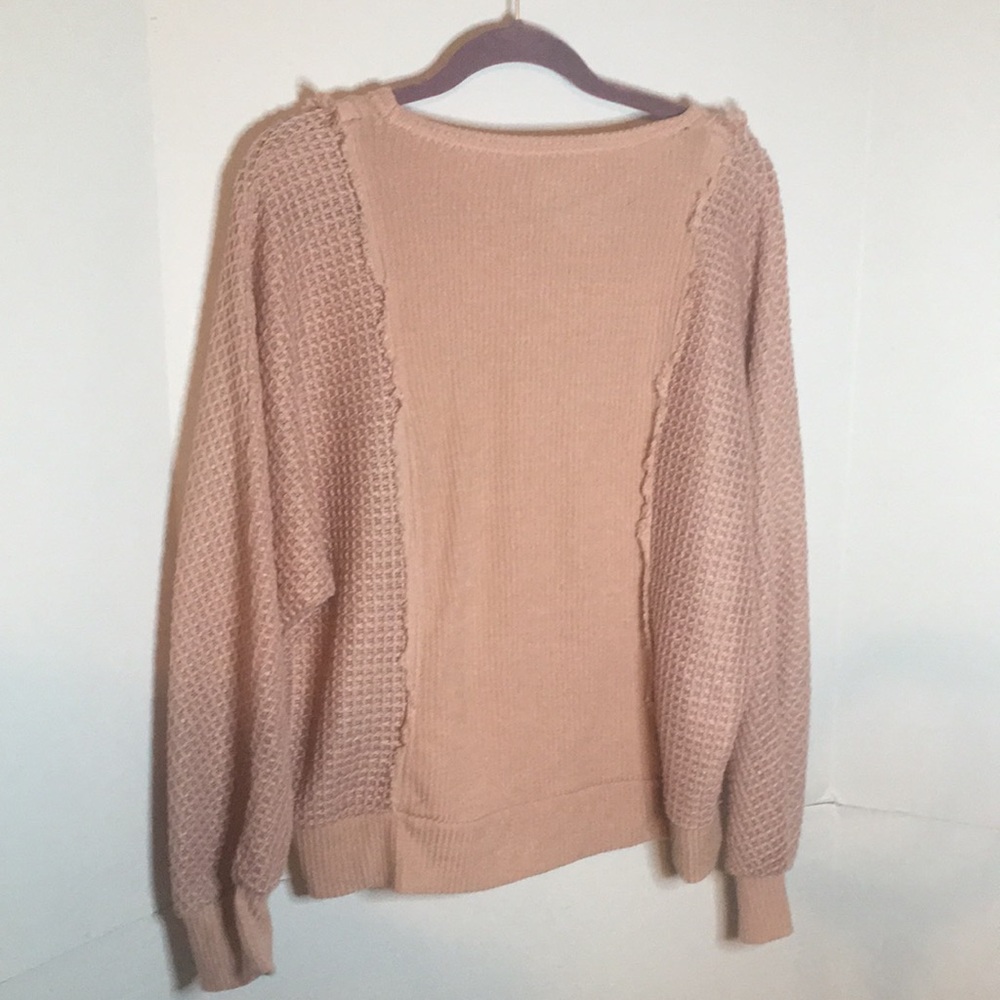 KNOX ROSE TOP WAFFLE AND NEEDLEPOINT DESIGN SWEATER SIZE XXL - Picture 2 of 4